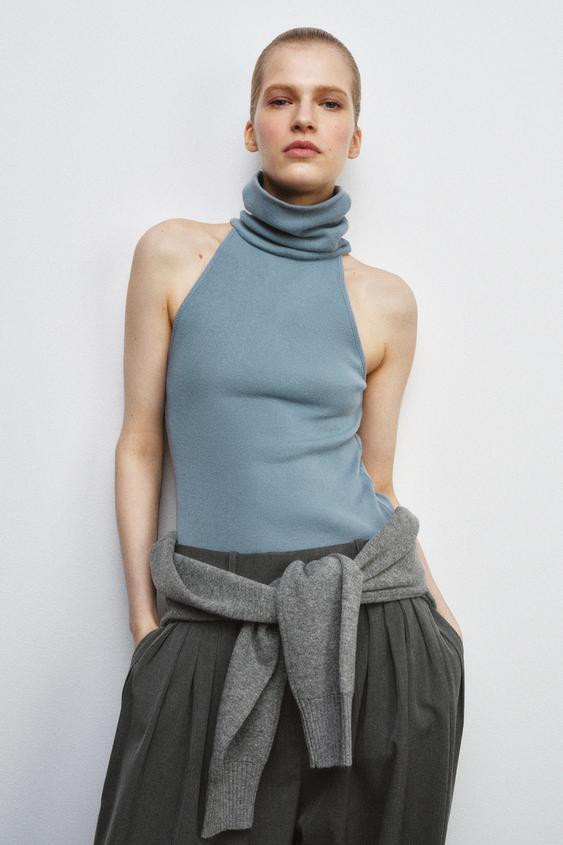 HIGH NECK SLEEVELESS TOP | Zara US