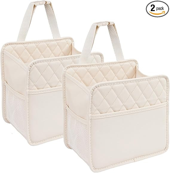 LXUNYI Car Seat Organizer,2 Pack Waterproof Pu Leather Backseat Car Organizer and Storage Bag Fol... | Amazon (US)