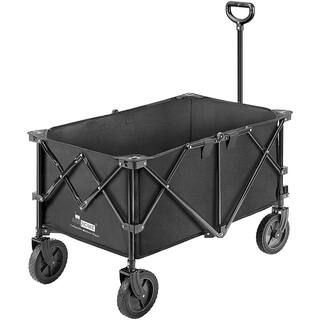 VIVOHOME 176 lbs. Capacity Collapsible Garden Cart in Black with 2 Drink Holders and Wheels X0026... | The Home Depot