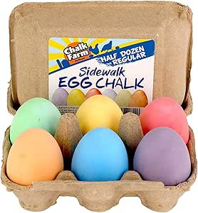 Chalk City Sidewalk Egg Chalk, 6 Count, Assorted Colors, Non-Toxic, Washable, Art Set (Regular) | Amazon (US)