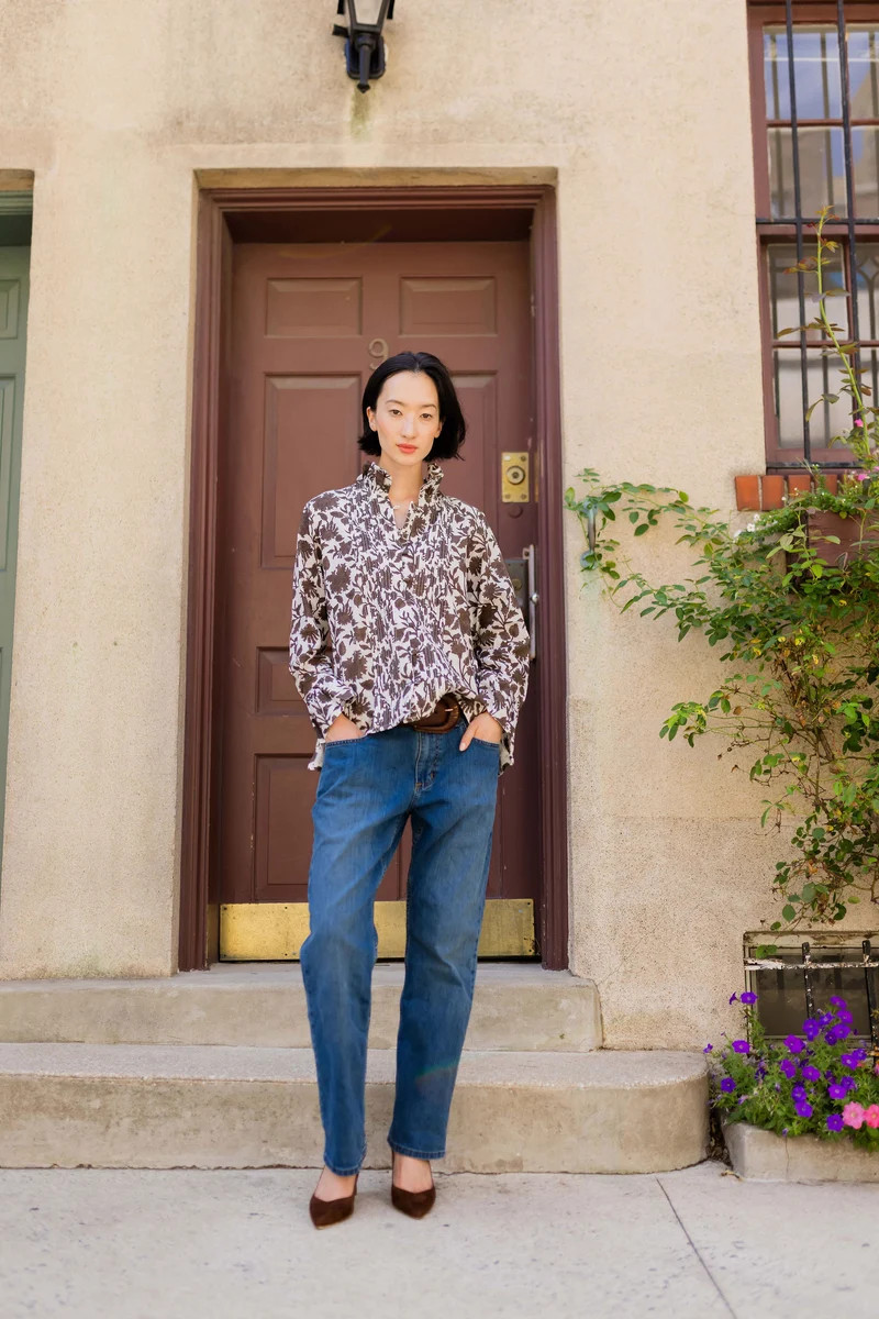 Montalcino Tunic | Espresso Vintage Lily | SUE SARTOR