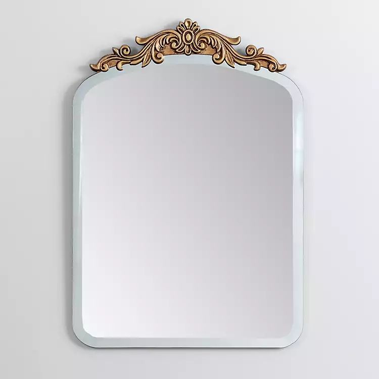 Ornate Gold Top Beveled Mirror | Kirkland's Home