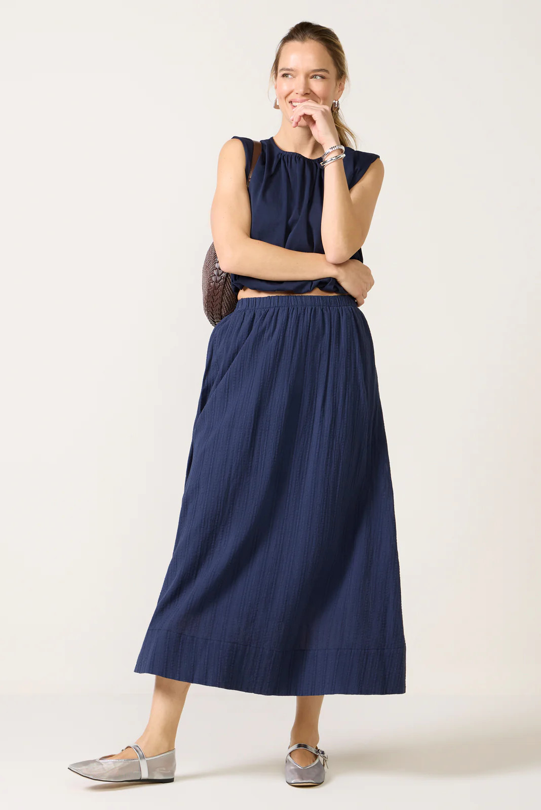 Shadow Stripe Maxi Skirt | Evereve