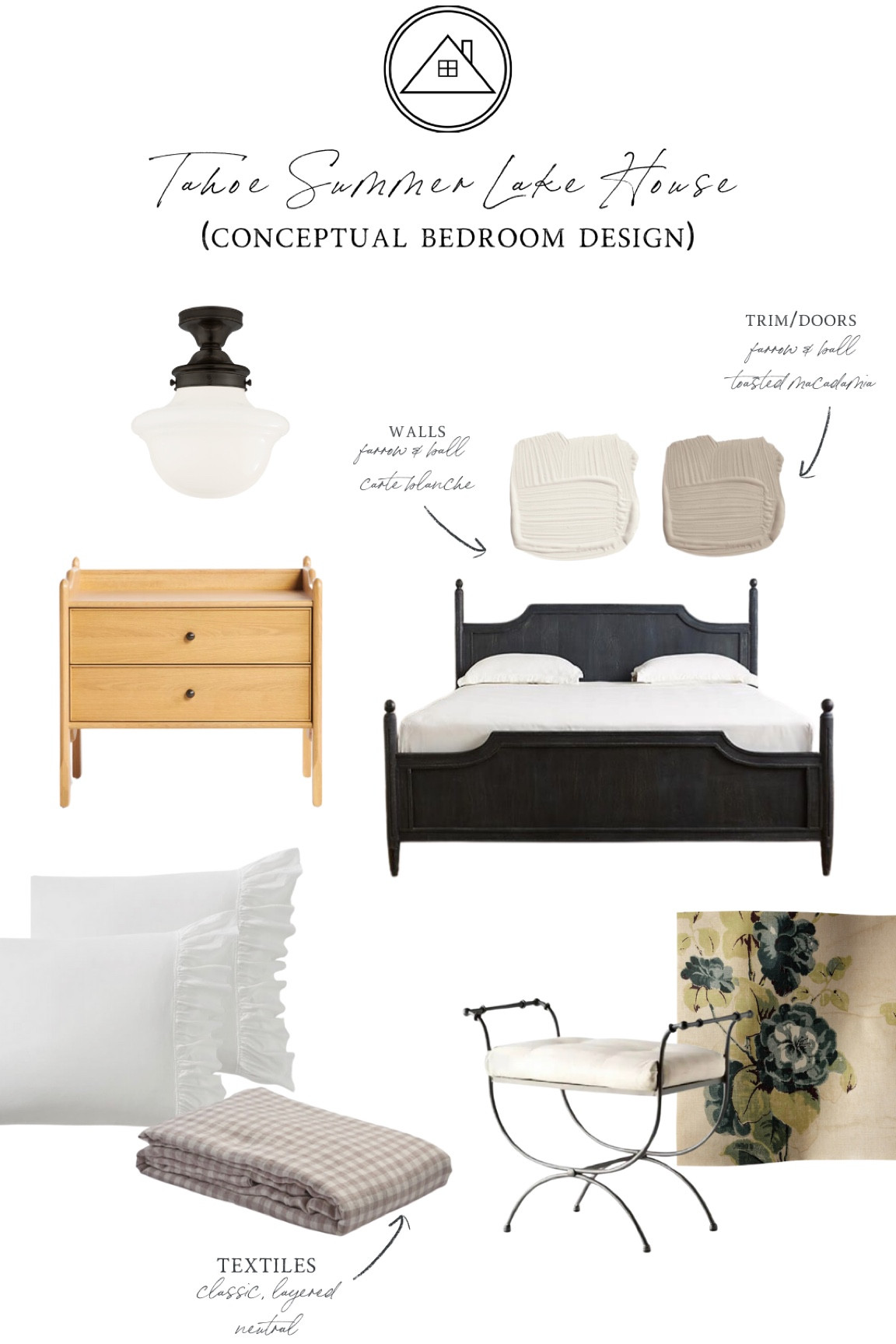A luxurious and fresh bedroom design for a home located in North Lake Tahoe. Subtle and organic materials mixed with elevated silhouettes and pops of pattern to give a modern, lived-in feel.

#LTKHome #LTKSeasonal #LTKStyleTip