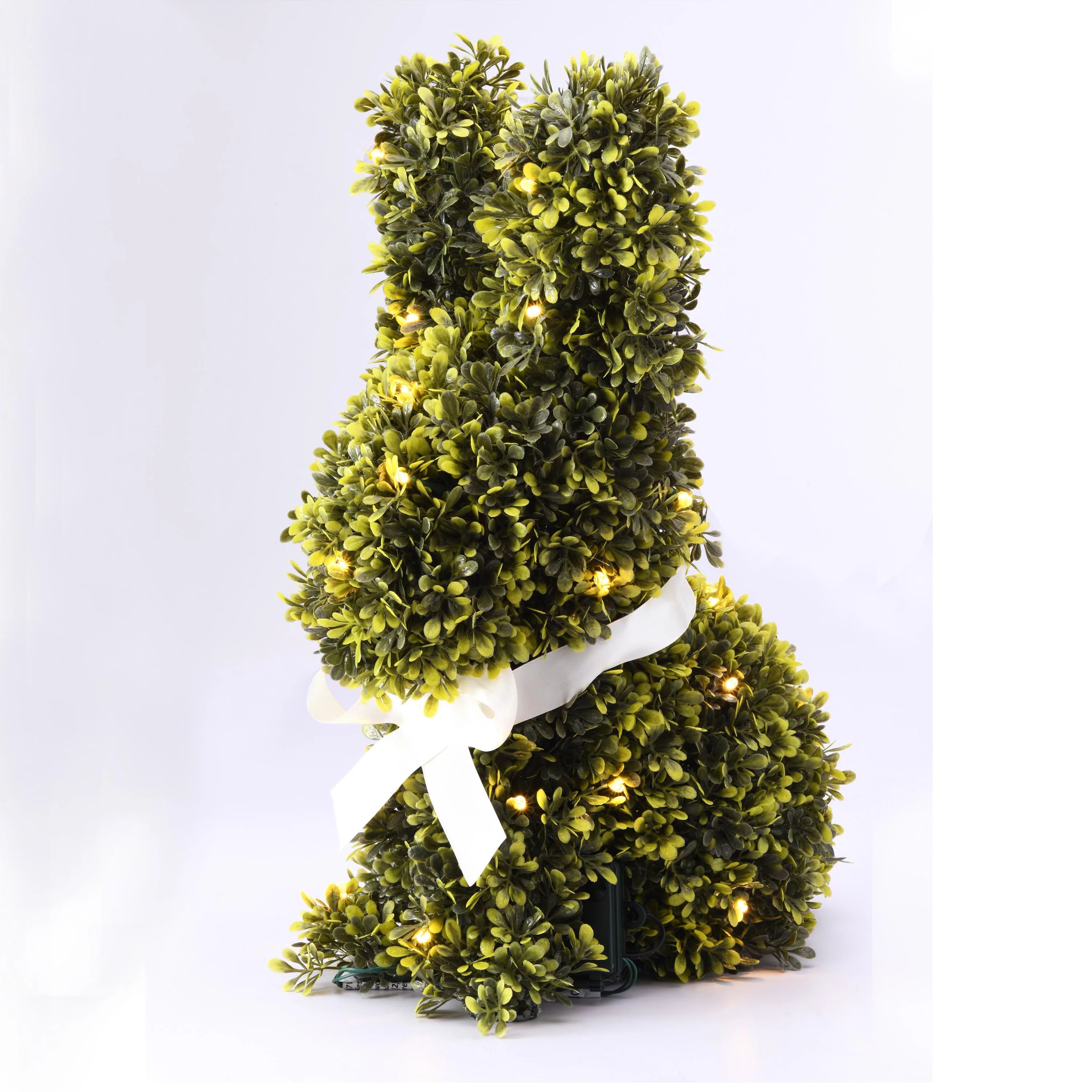 Way To Celebrate Easter Battery Operated Warm White Led Lighted Bunny Topiary, 16" - Walmart.com | Walmart (US)