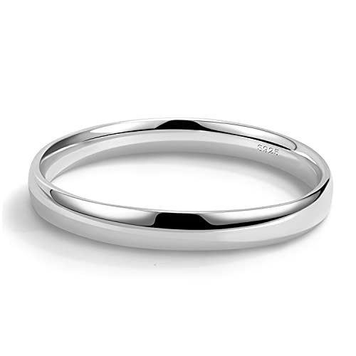Dankadi Minimalism Women Men 925 Sterling Silver Bracelet Width 7-8MM Diameter 60-65 mm Solid Smooth On Bangle Cuff Fashion Fine Jewelry Gifts | Amazon (US)