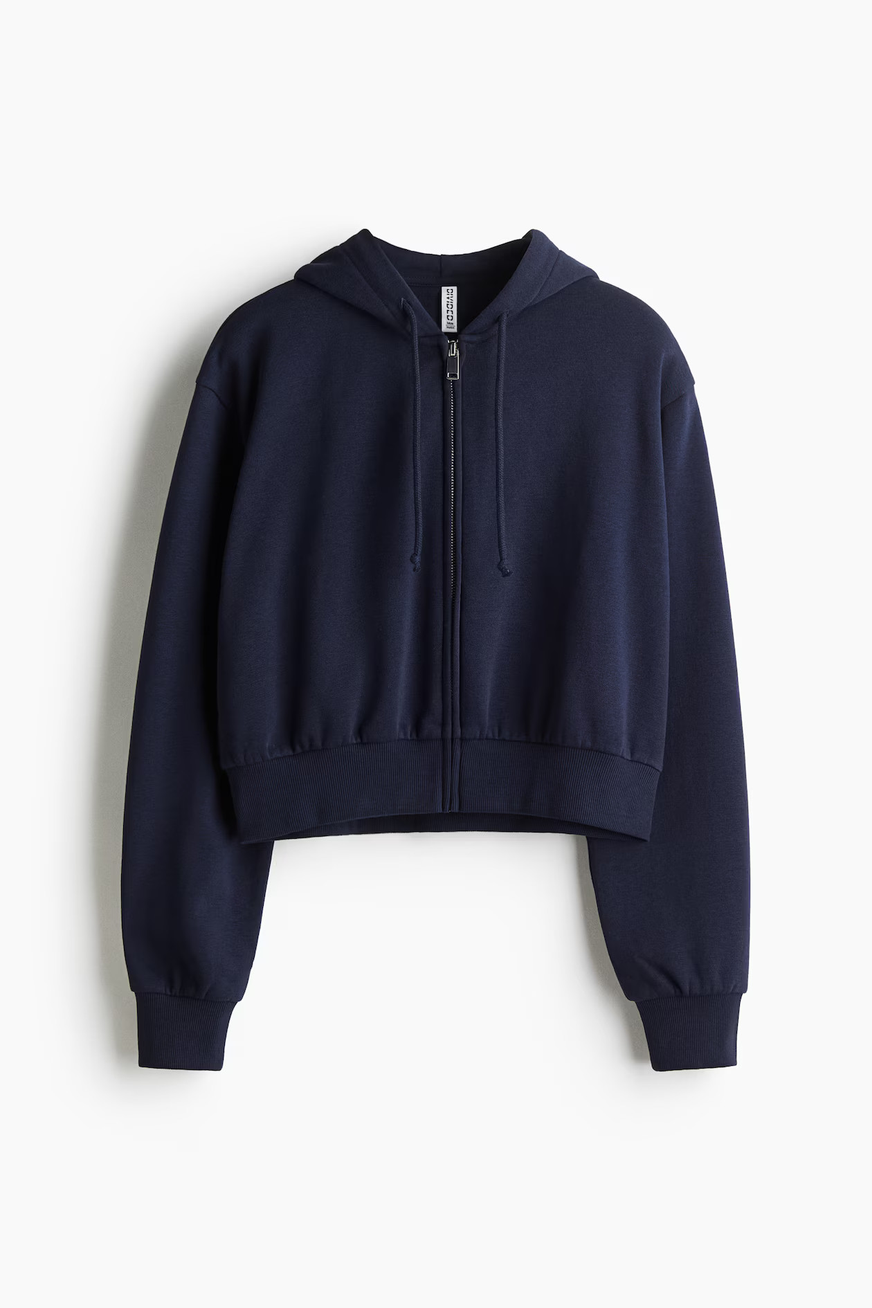 Cropped zip-through hoodie | H&M (UK, MY, IN, SG, PH, TW, HK)