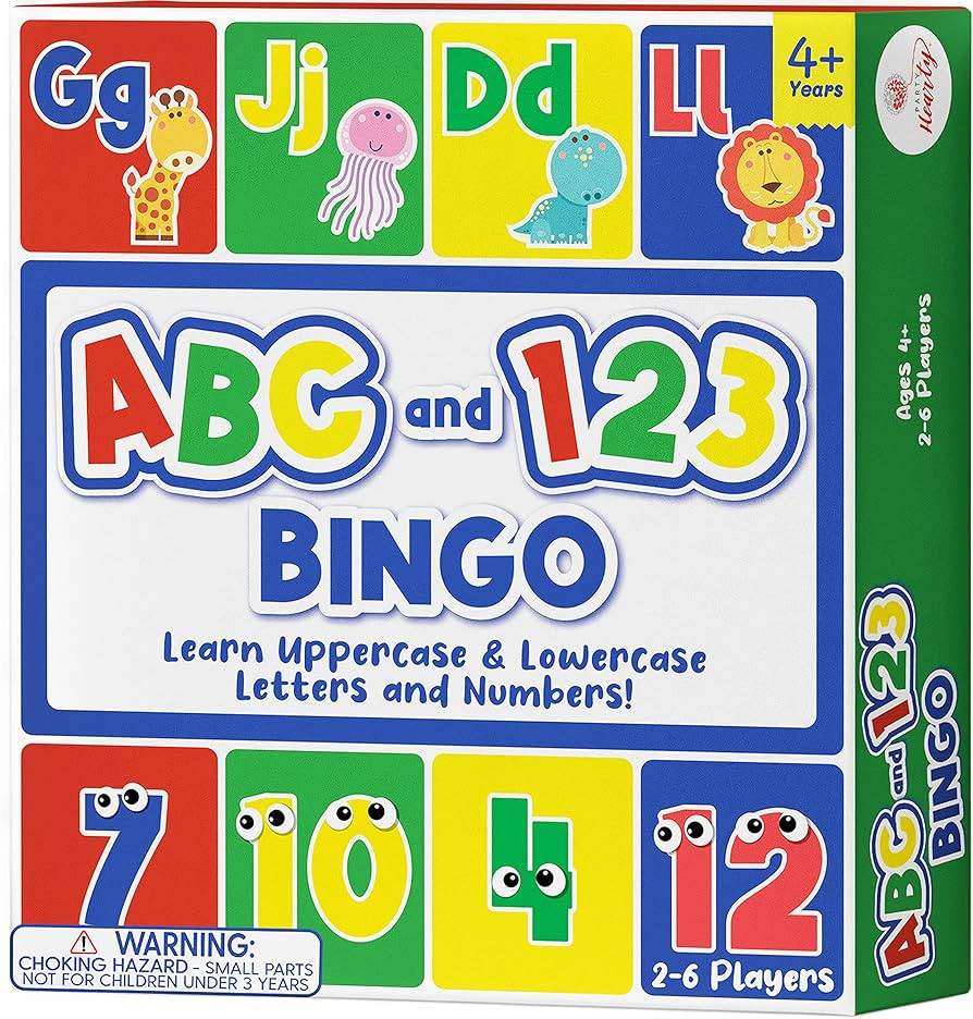 Party Hearty Alphabet and Number, ABC and 123 Bingo Board Game for Kindergarten and Preschool Kid... | Amazon (US)