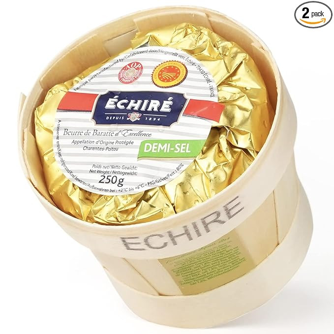 Echire AOC Salted French Butter in Basket - 8.8 oz / 250 g (Pack of 2) - OVERNIGHT GUARANTEED | Amazon (US)