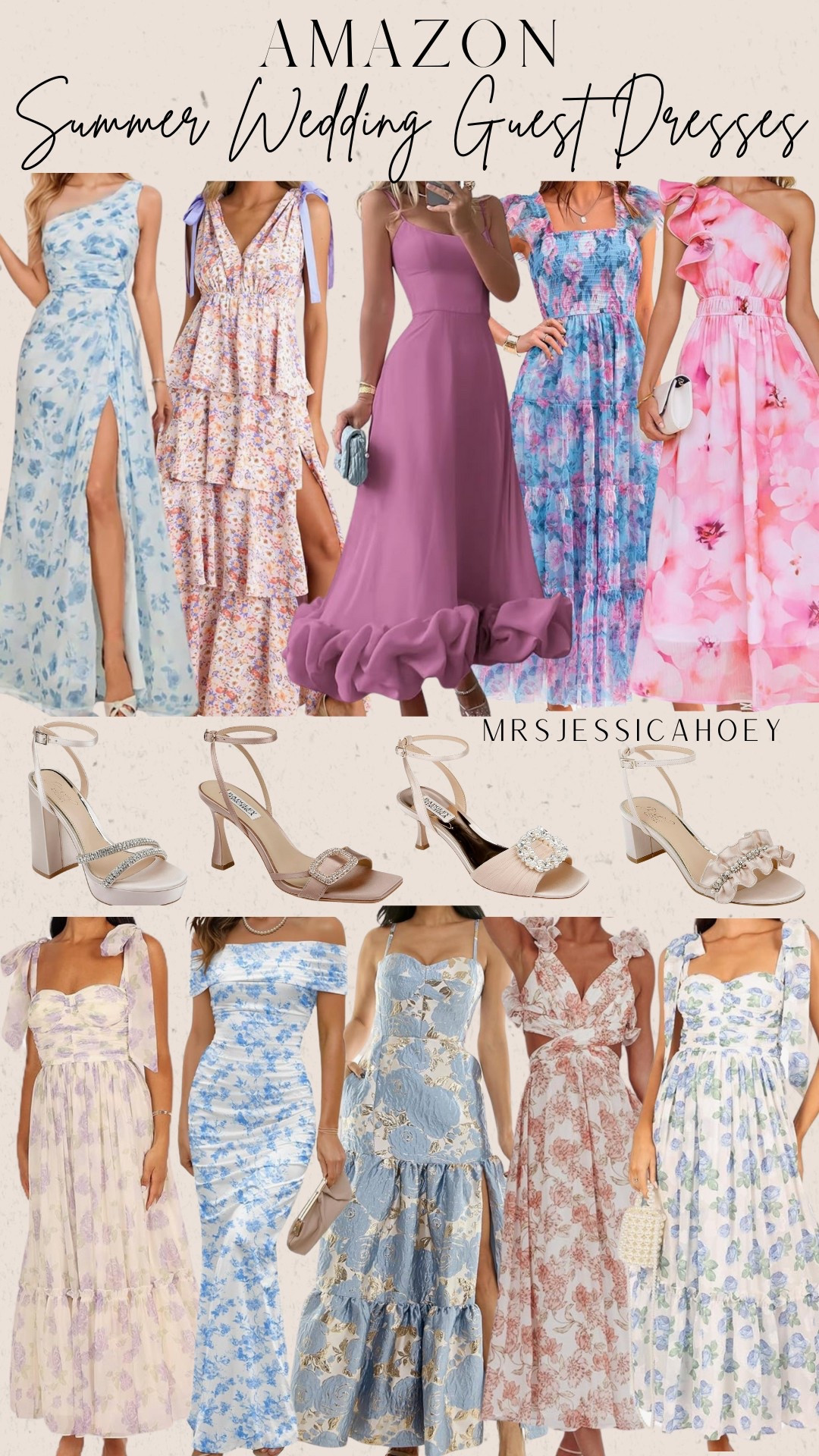 Wedding guest dress. Women’s dresses. Evening formal cocktail dresses. High skit dresses. Tie strap dresses. Strapless. Ruffled satin floral chiffon  dresses. Stiletto heels. 

#LTKFindsUnder100 #LTKWedding #LTKShoeCrush