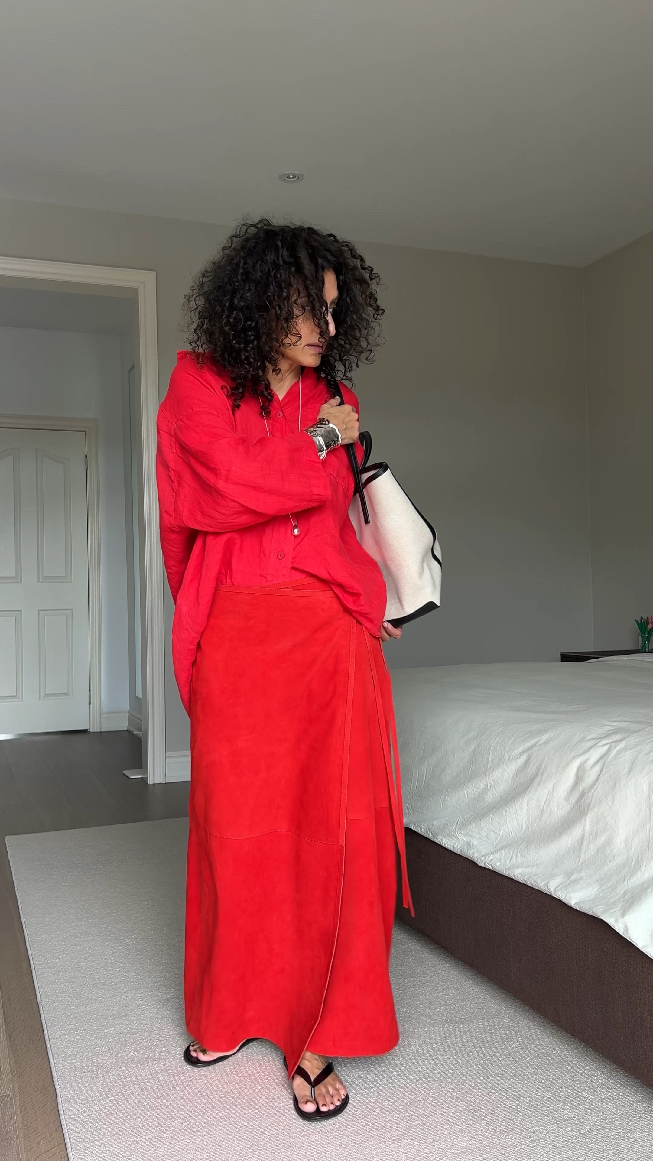 I took xs in the top and small in the skirt.  Bag is old The Row.