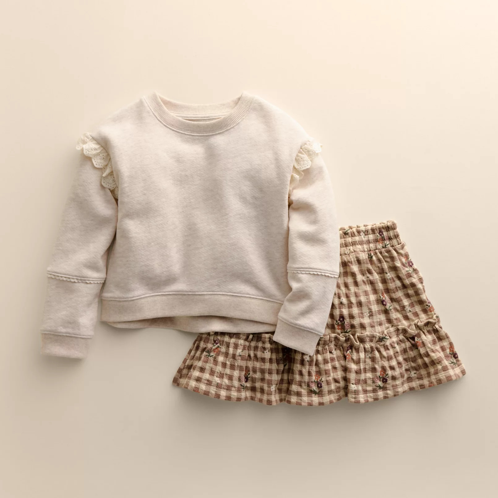 Toddler Girl Little Co. by Lauren Conrad Ruffle Crew & Skirt Set | Kohl's