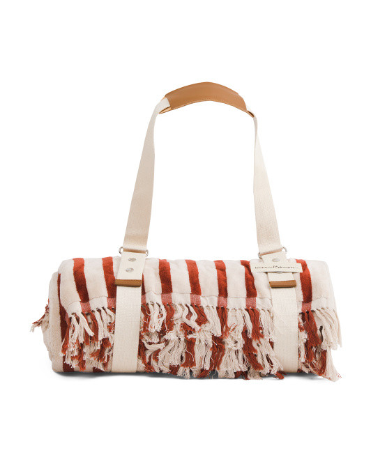 Monaco Stripe Hand Loomed Oversized Premium Beach Blanket | TJ Maxx