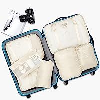 VAGREEZ Packing Cubes, 7 Pcs Travel Luggage Packing Organizers Set with Toiletry Bag (Beige) | Amazon (US)