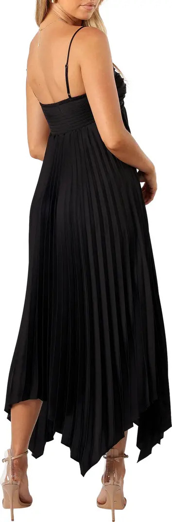Vikki Pleated Sleeveless Satin Maxi Dress | Nordstrom