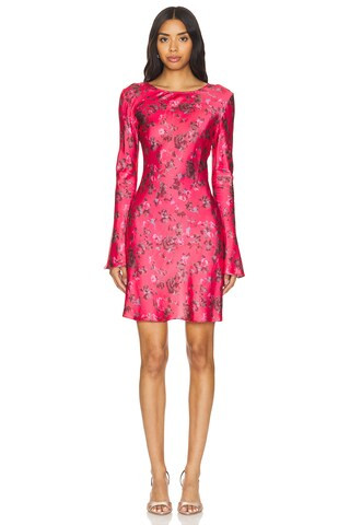 Ganni Satin Mini Dress in Raspberry Wine from Revolve.com | Revolve Clothing (Global)