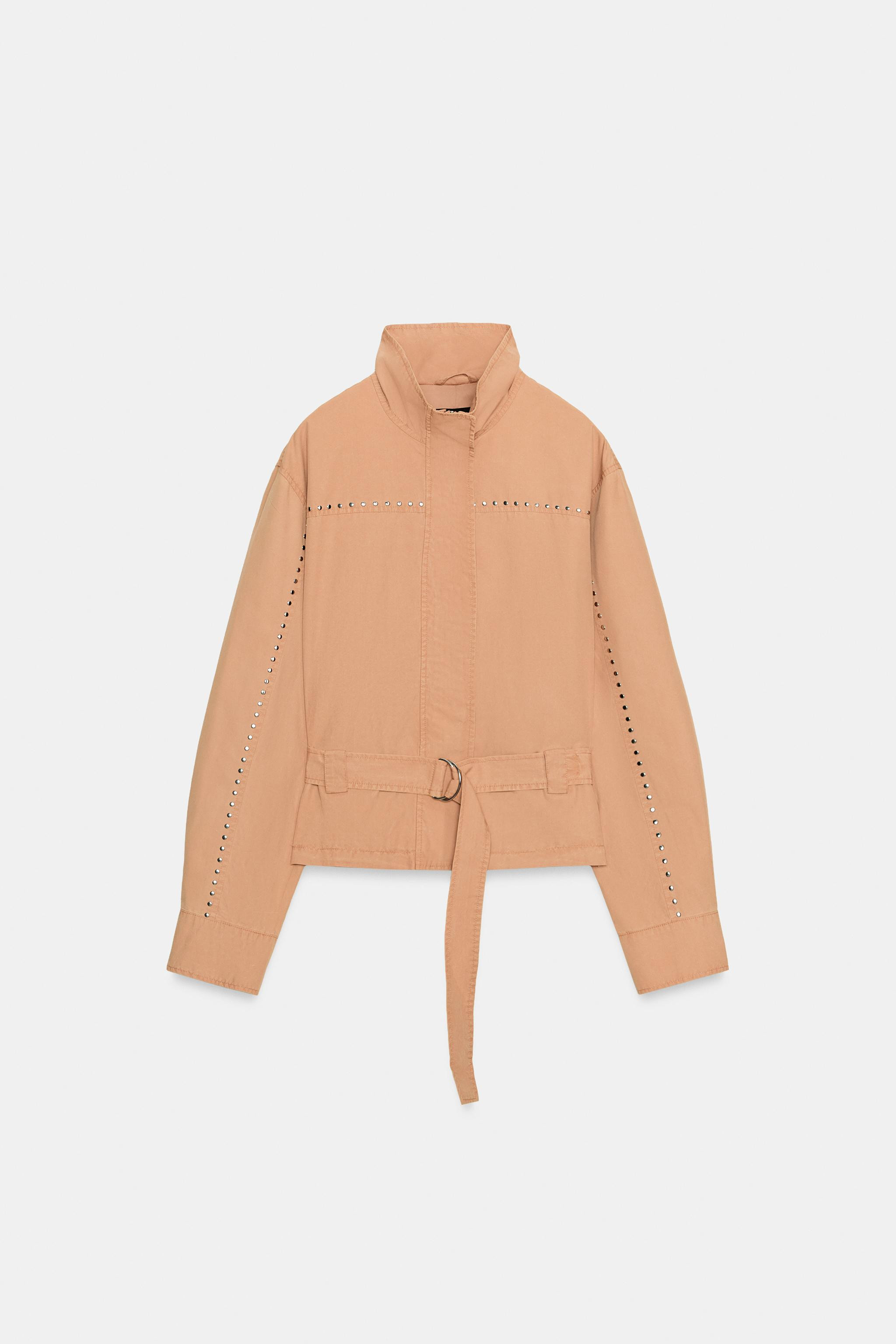 STUDDED BELTED JACKET | Zara UK