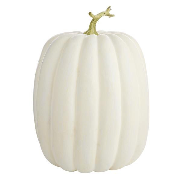White Resin Pumpkin Decor, 19" | At Home