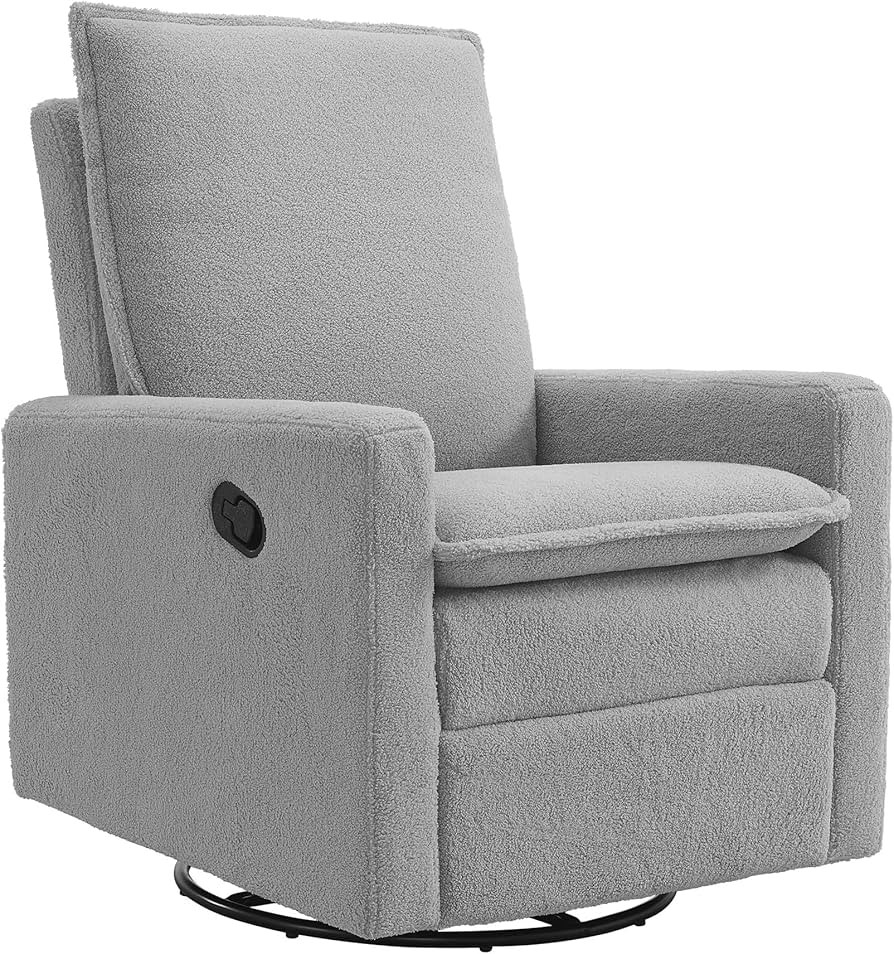 Oxford Baby Uptown Upholstered Swivel Glider and Recliner Nursery Chair,Boucle, Koala Gray | Amazon (US)
