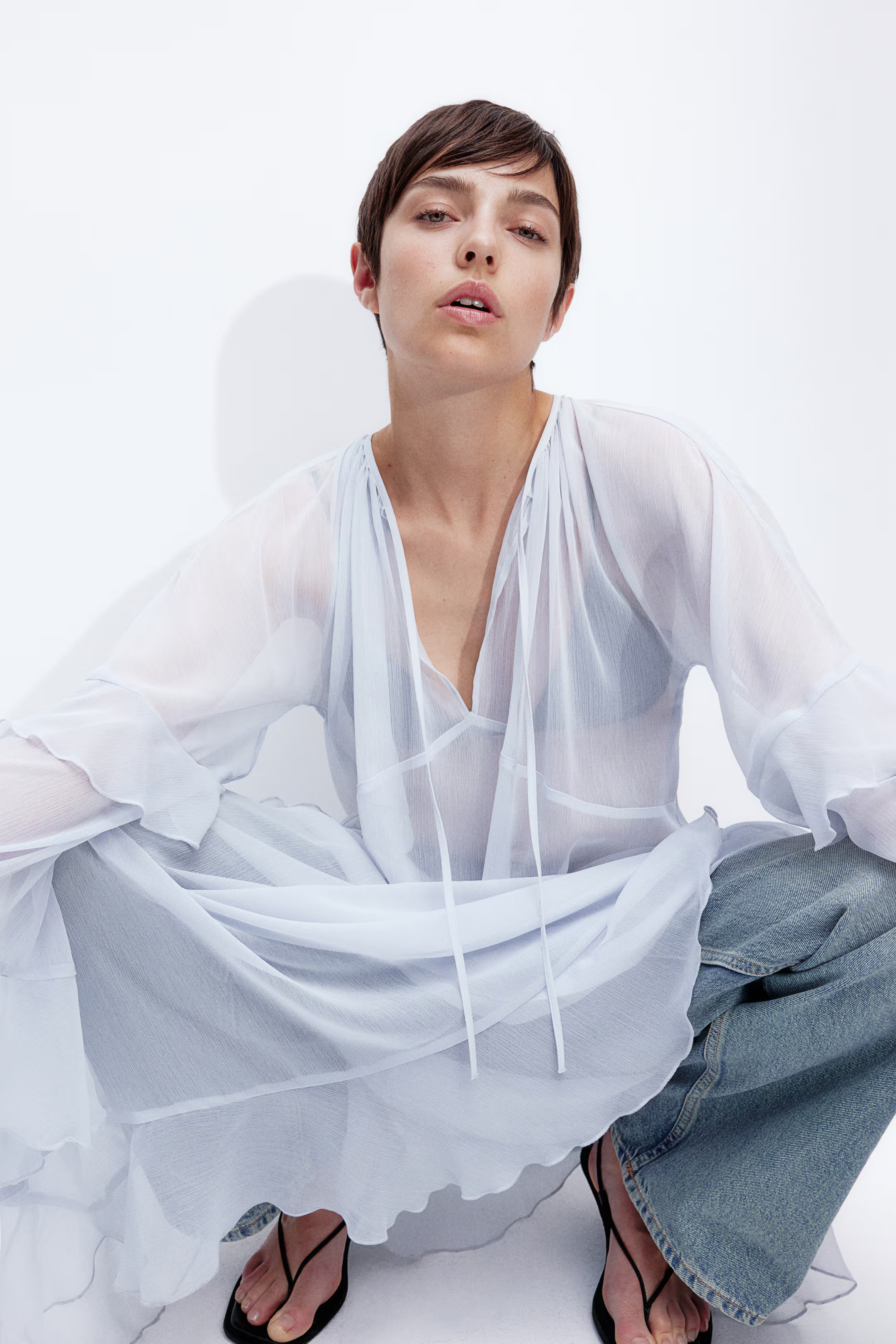 Flounced Chiffon Dress | H&M (US + CA)