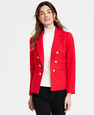 Jones New York Women's Tweed Faux Double-Breasted Jacket - Macy's | Macy's
