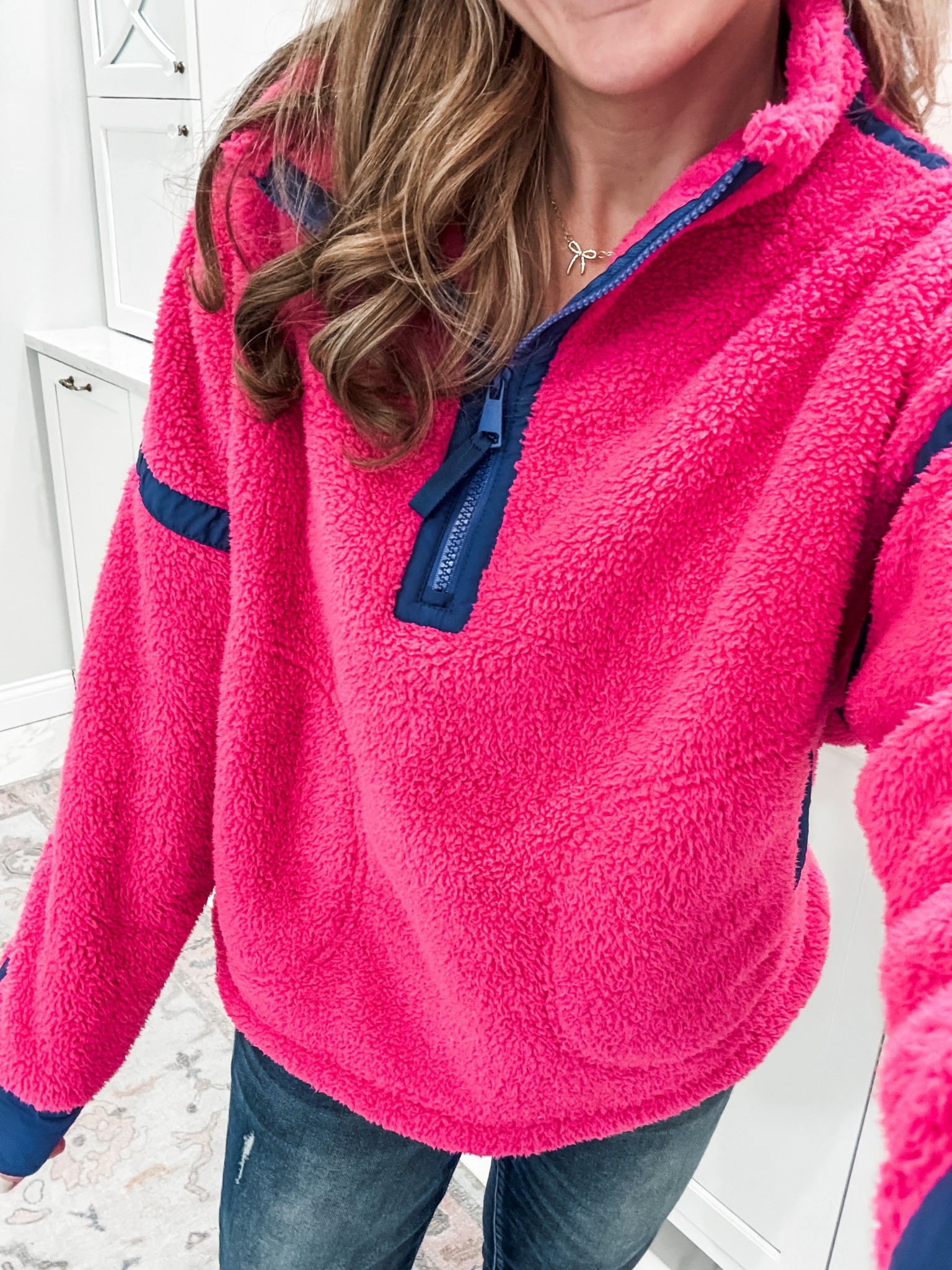 Such a cozy Sherpa half zip sweatshirt, fleece pullover hoodie with pockets 

#LTKootd #LTKFindsUnder50