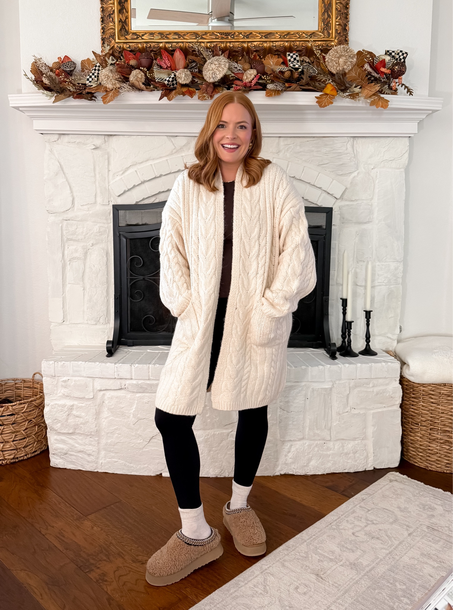 Home for the holidays? 🏠✨ This cable knit cardigan + leggings + slippers combo is your Thanksgiving morning uniform — cooking, lounging, watching the parade, all the cozy things.
🔥 Size down if you want less oversized!

Keywords: cozy Thanksgiving outfit, Target loungewear, cable knit cardigan outfit, comfortable holiday style
#targetfinds #targetstyle #ltkloungewear #ltkfall #workingmomstyle #comfyoutfit #thanksgivingmorning