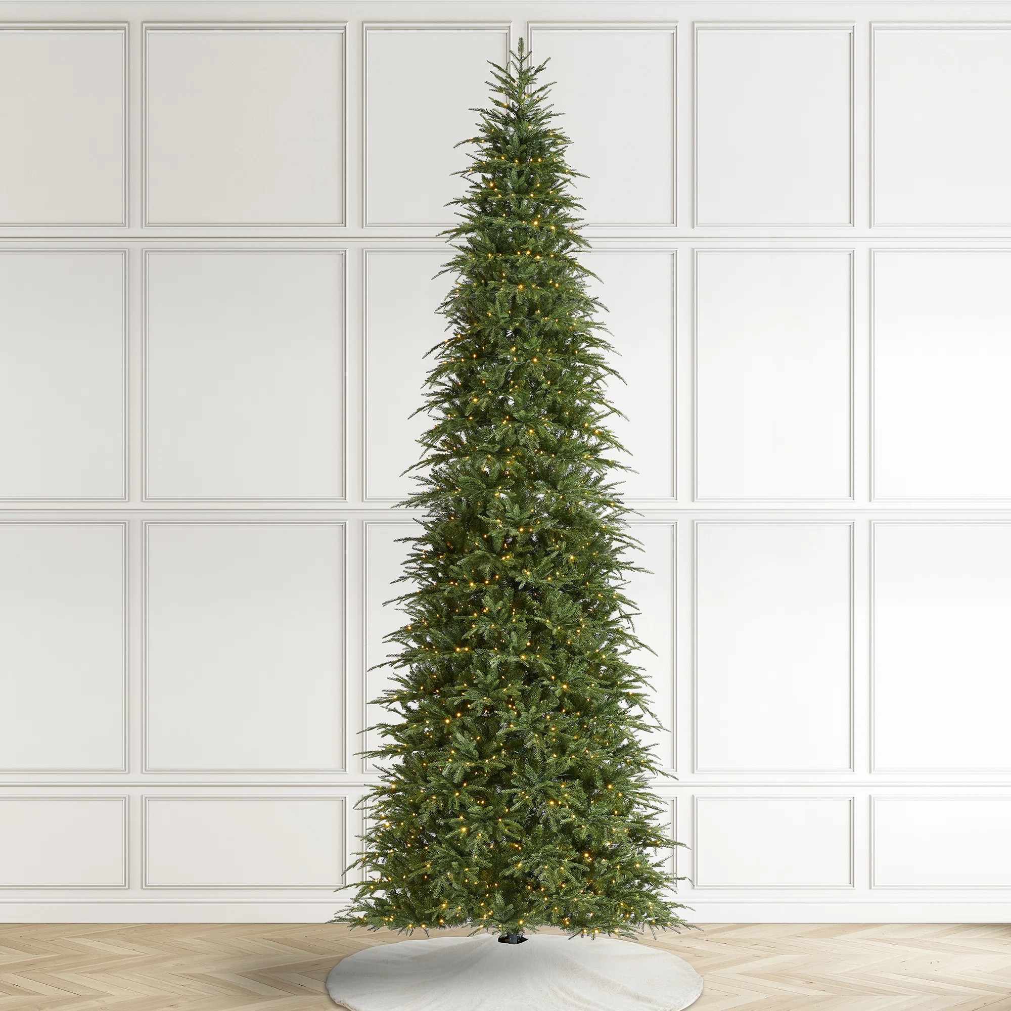Leilonie Radiant Evergreen Fir-15Ft Pre-Lit Green Slim Fir Christmas Tree With Lights | Wayfair North America