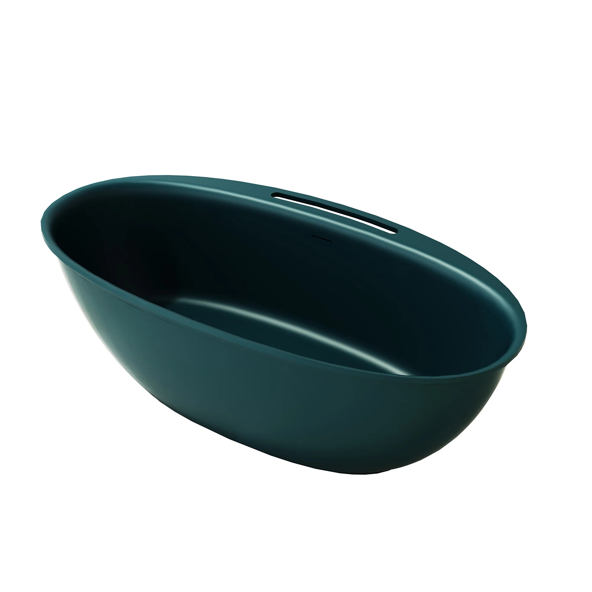 CASAINC 63" L Solid Surface Stone Freestanding Soaking Bathtub with Towel Rack | Wayfair | Wayfair North America