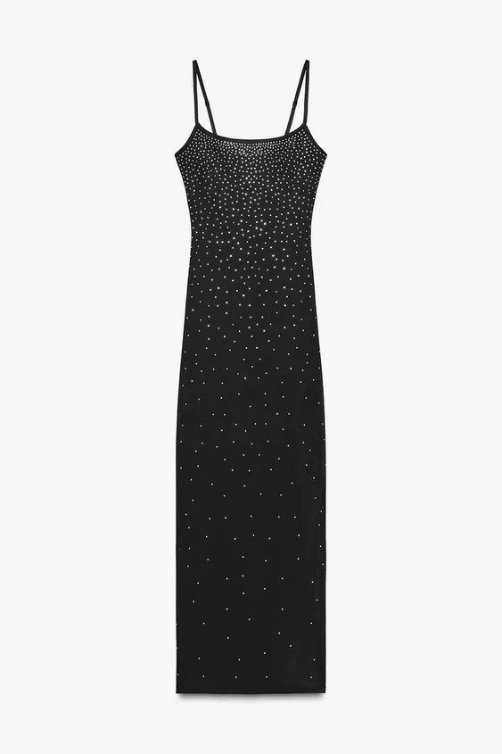 RHINESTONE POLYAMIDE DRESS | Zara US