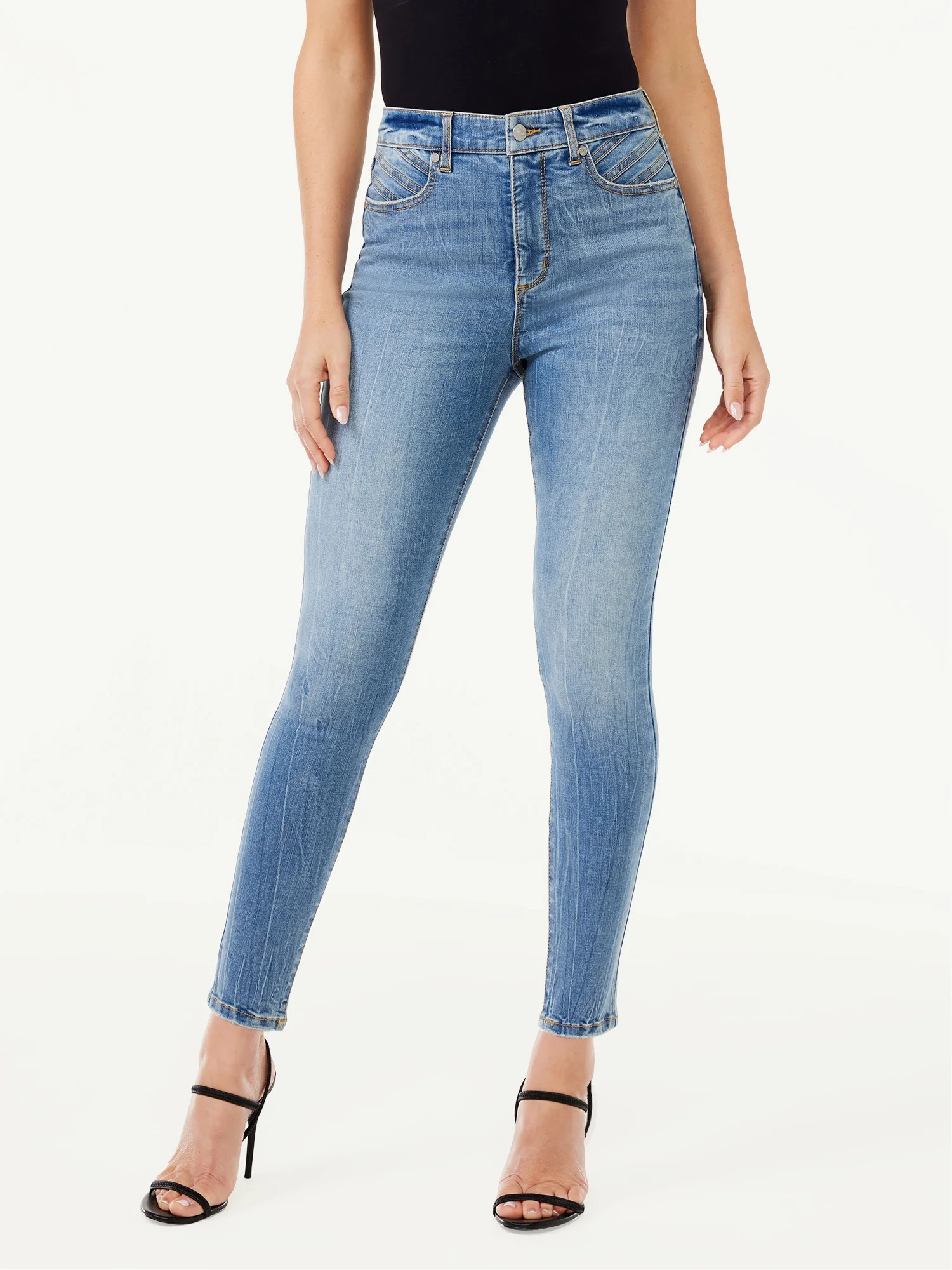 Sofia Jeans Women's Rosa Curvy Skinny Super High Rise Topstitch Pocket Jeans - Walmart.com | Walmart (US)
