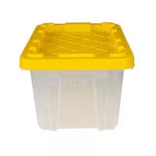 HDX6.5-Qt Tough Storage Tote in Clear with Yellow Lid(10390)Questions & Answers (238) | The Home Depot