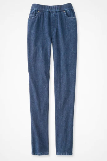 Knit Denim Mid Rise Straight-Leg Jeans | Coldwater Creek