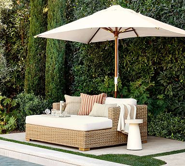 Huntington Wicker Outdoor Daybed with High Performance Cushion Covers | Pottery Barn (US)