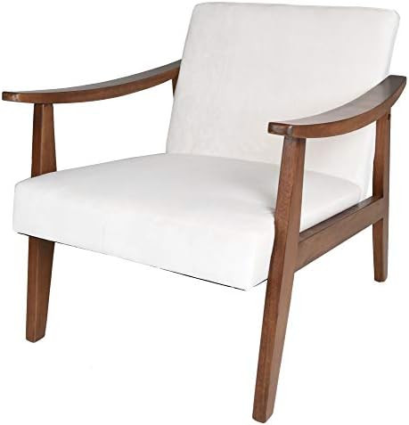 Zenvida Mid Century Modern Accent Armchair Solid Hardwood Upholstered | Amazon (US)