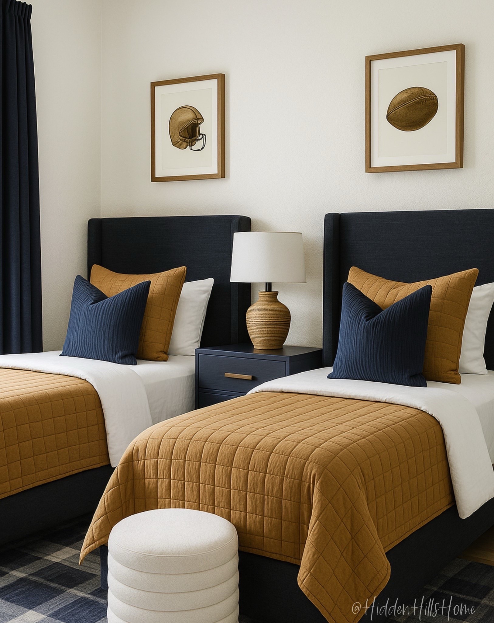 Boys bedroom decor, shared boys room, twin boys bedroom decor ideas, twin bed, sports themed boys bedroom, masculine bedroom decor ideas, bedroom design #boysroom



#LTKKids #LTKHome #LTKSaleAlert