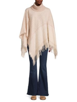 Stripe Boucle Turtleneck Poncho | Saks Fifth Avenue OFF 5TH