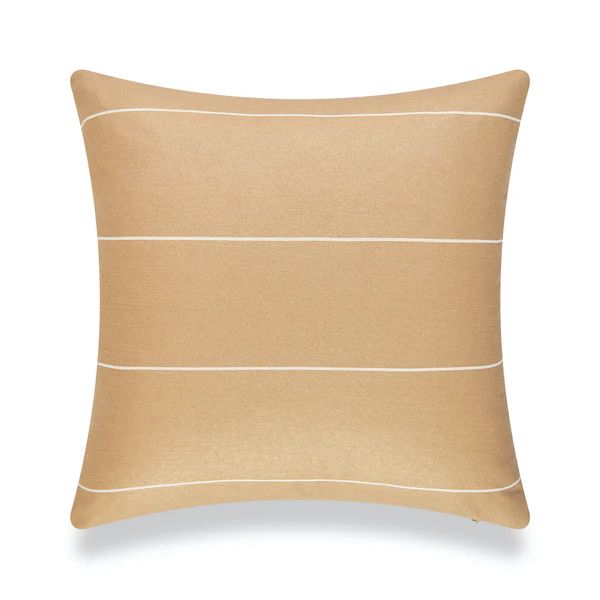 Modern Boho Outdoor Pillow Cover, Sand Striped, 20"x20" | Hofdeco