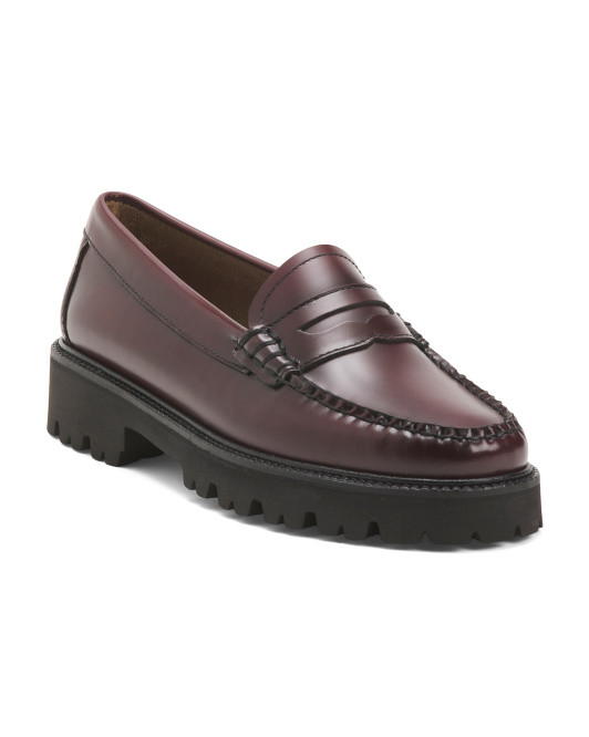 Leather Whitney Super Lug Loafers | TJ Maxx