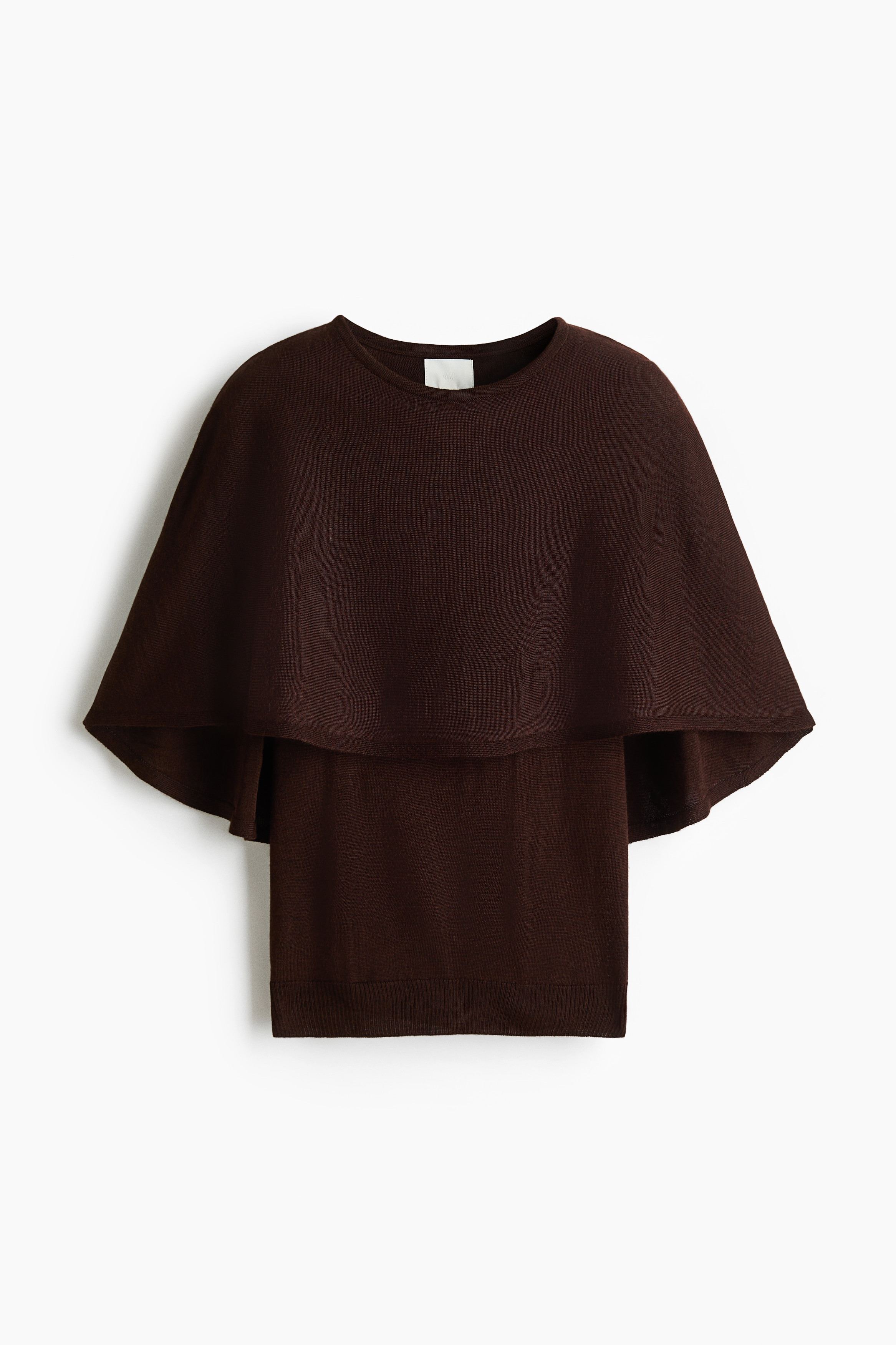 H & M - Fine-knit cape top - Brown | H&M (US + CA)