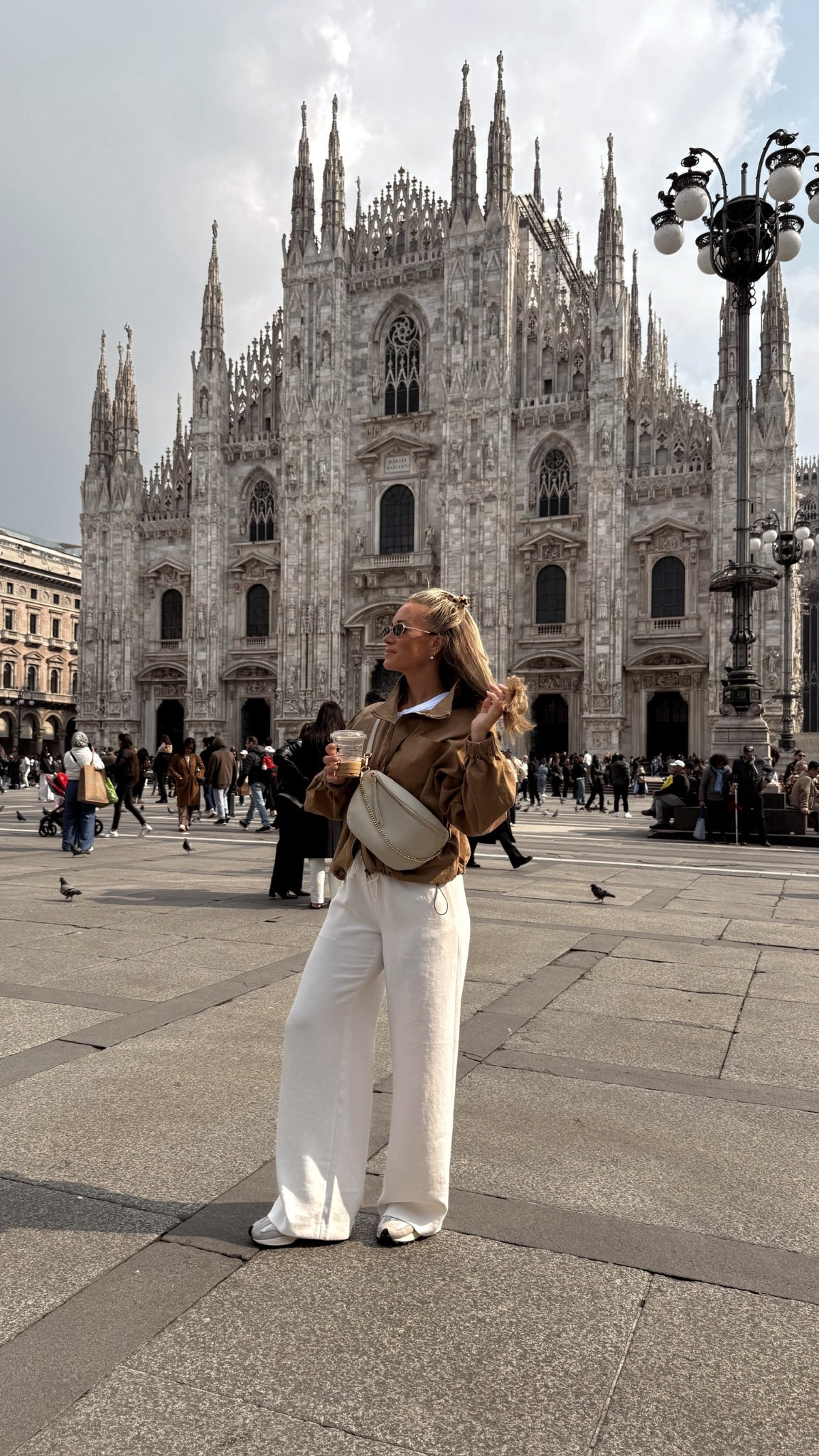 Today's Milan exploring outfit.
Utility jacket from @12th Tribe , @Aritzia  Lodge Pants, @abercrombie  basic white tee, Beck Sling bag from @giginewyork  and New Balance 327 sneakers.

Milan travel outfit, Milan ootd look, Italy travel style, Europe travel fashion, comfortable travel outfit, casual outfit inspiration, neutral outfit inspiration, city walking outfit, everyday travel outfit, sneakers style

#LTKSeasonal #LTKTravel #LTKootd
