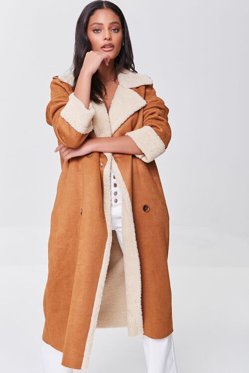 Faux Shearling-Trim Coat | Forever 21 (US)