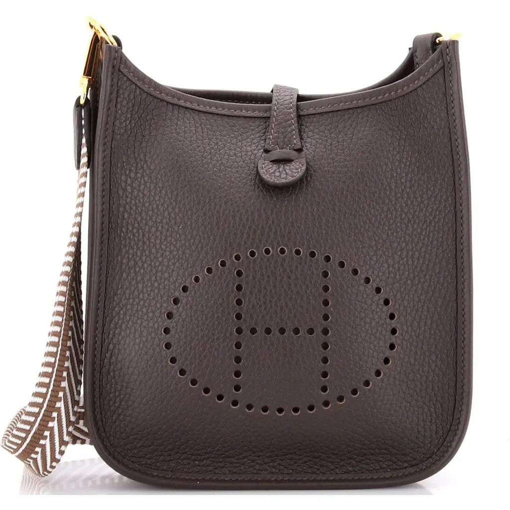 Pre-Owned Hermes Evelyne Bag Gen III Clemence TPM in Ebene at Nordstrom, Size X-Small | Nordstrom