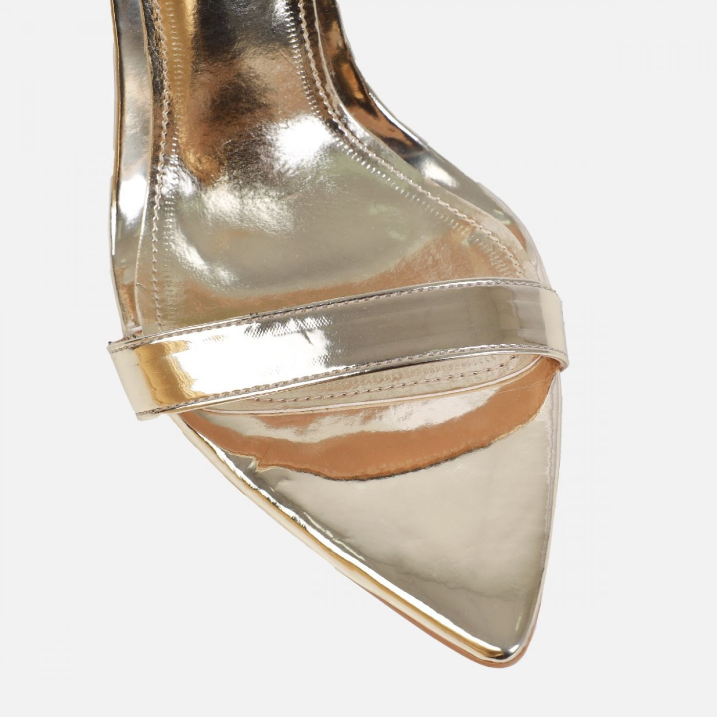Alyona Rose Gold Patent Gem Lace Up Stiletto Heels | Simmi Shoes