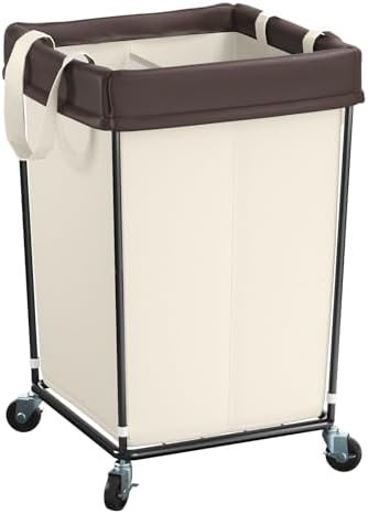 160L Laundry Basket with Wheels, 2 Section Large Rolling Laundry Hamper Bag with Wheels, Clothes ... | Amazon (US)
