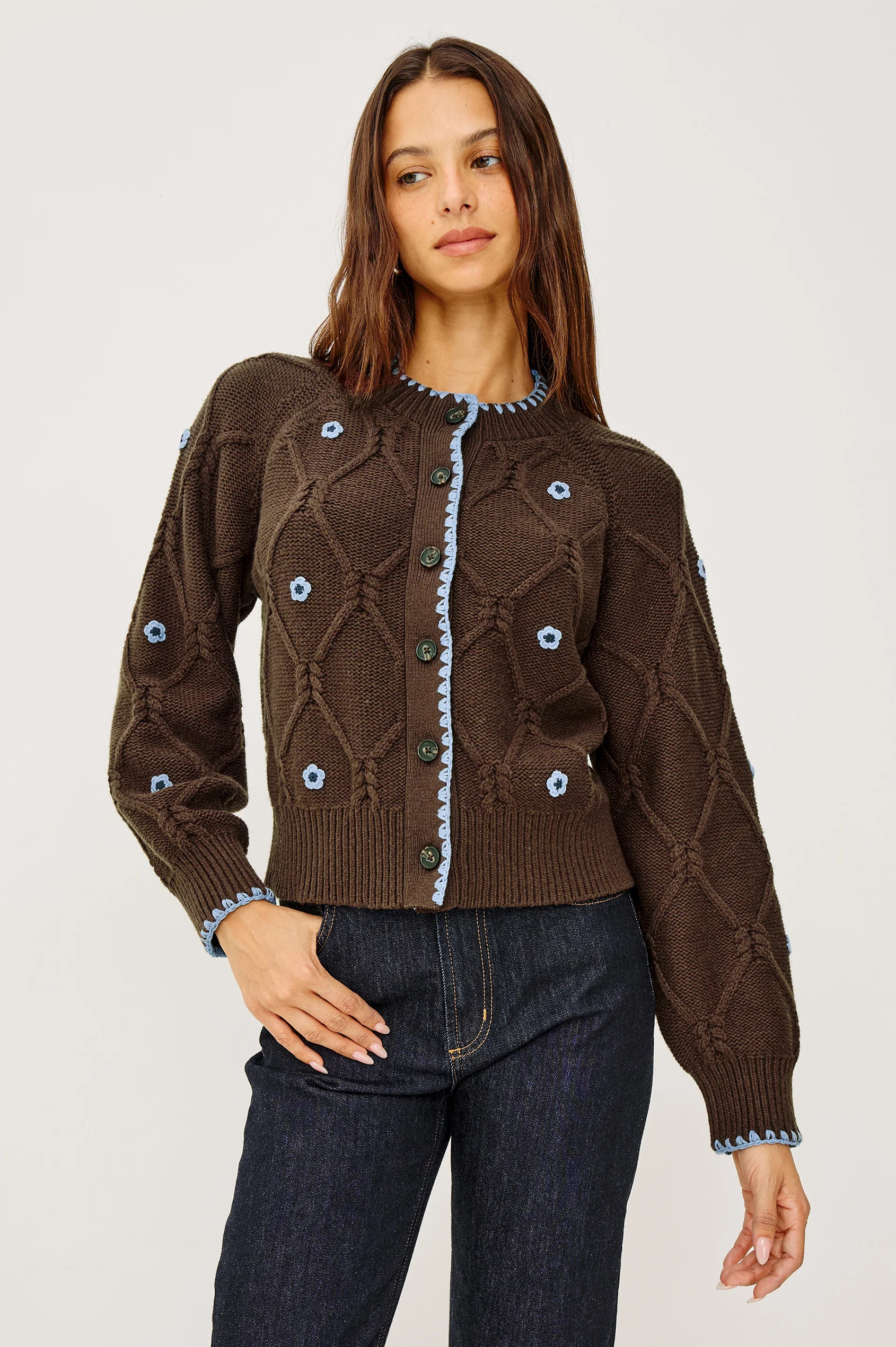 LAURIE CARDIGAN - WALNUT DAISY | Rails