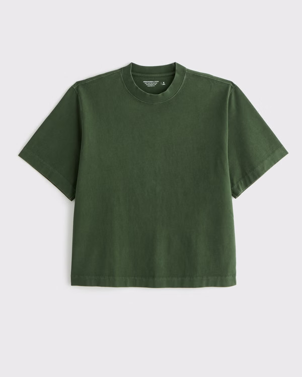 Men's Premium Heavyweight Cropped Tee | Men's Tops | Abercrombie.com | Abercrombie & Fitch (US)