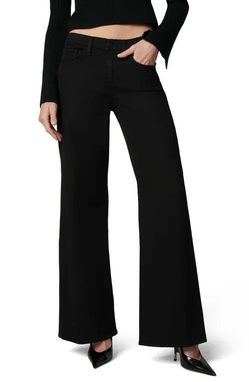Joe's The Lou Lou Low Rise Wide Leg Jeans in Black at Nordstrom, Size 24 | Nordstrom