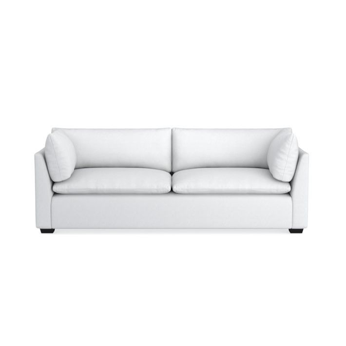 Laguna Sofa, 2X2, 22" Depth, Standard Cushion, Brushed Canvas, White, Ebony Leg, | Williams-Sonoma