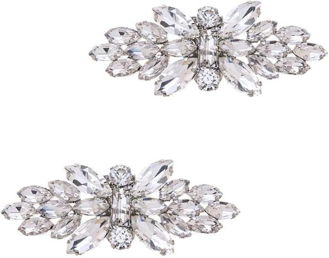 Ruihfas Fashion Women Rhinestones Crystal Flying Butterfly Shoe Clips for Wedding Party, 2Pcs | Amazon (US)